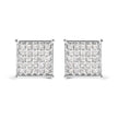 10K White Gold 3/4 Cttw Princess Diamond Composite Stud Earrings (I-J Color, I1-I2 Clarity)