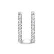 14K White Gold 2.00 Cttw Princess Diamond Inside Out Elongated Hoop Earrings