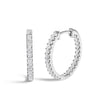 14K White Gold 2.00 Cttw Princess Diamond Inside Out Elongated Hoop Earrings