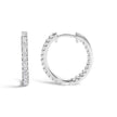 14K White Gold 2.00 Cttw Princess Diamond Inside Out Elongated Hoop Earrings
