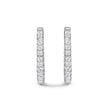 14K White Gold 2.00 Cttw Princess Diamond Inside Out Hoop Earrings