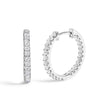 14K White Gold 2.00 Cttw Princess Diamond Inside Out Hoop Earrings