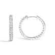 14K White Gold 2.00 Cttw Princess Diamond Inside Out Hoop Earrings