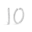 14K White Gold 2.00 Cttw Princess Diamond Inside Out Hoop Earrings