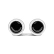 .925 Sterling Silver 4.00 Cttw Round Brilliant-Cut Black Diamond Bezel-Set Stud Earrings with Screw Backs (Fancy Color-Enhanced, I2-I3 Clarity)