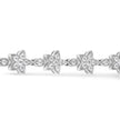 14K White Gold 1 1/5 Cttw Round Diamond Flower Blossom Link Bracelet (H-I Color, SI1-SI2 Clarity) - Size 7
