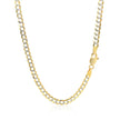 3.6 mm 14k Two Tone Gold Pave Curb Chain