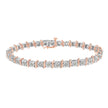 Two-Tone 10K Yellow Gold over .925 Sterling Silver 1.0 Cttw Diamond S-Curve Link Miracle-Set Tennis Bracelet (I-J Color, I3 Clarity) - 7