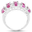 4.14 Carat Genuine Ruby and White Topaz .925 Sterling Silver Ring