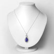 7.11 Carat Genuine Tanzanite and White Diamond 14K White Gold Pendant - Pendants - Custom Crafting Alliance, LLC
