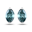 0.69 Carat Genuine Blue Diamond 14K White Gold Earrings