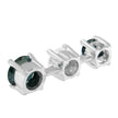14K White Gold 1 1/2 Cttw Treated Blue and White Diamond 3-Stone 18