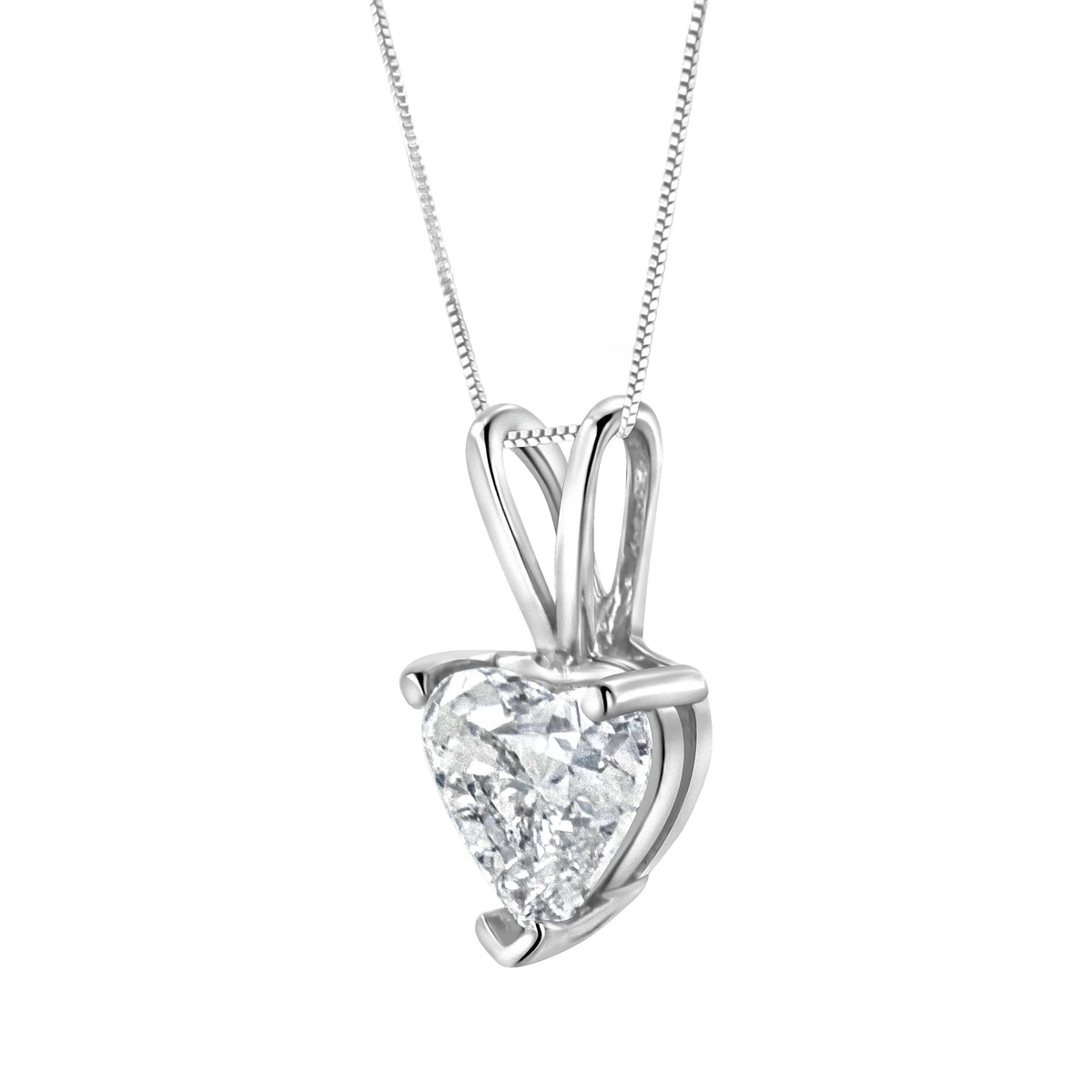 14K White Gold 3/8 Cttw Heart-Shaped Diamond Classic Solitaire 18
