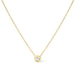 2 Micron 14K Rose Gold Plated Sterling Silver Bezel-Set Diamond Solitaire Pendant Necklace (1/3 cttw, H-I Color, I1-I2 Clarity)
