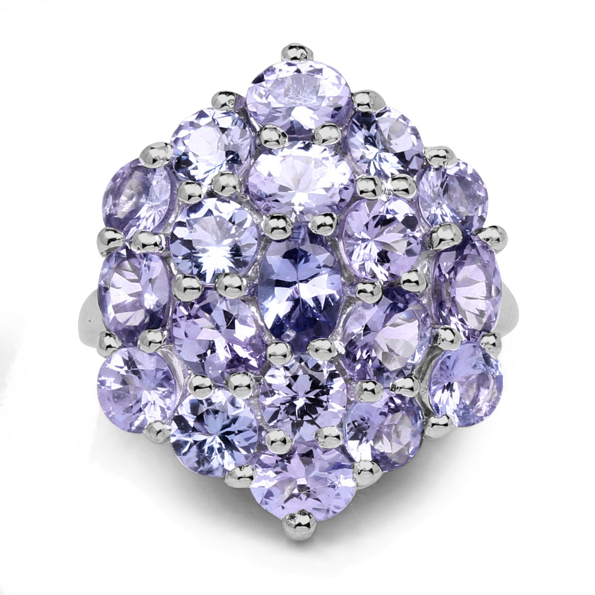 5.28 Carat Genuine Tanzanite .925 Sterling Silver Ring