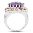 10.16 Carat Genuine Multi Stone .925 Sterling Silver Ring