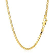 2.5mm 14k Yellow Gold Semi Solid Box Chain