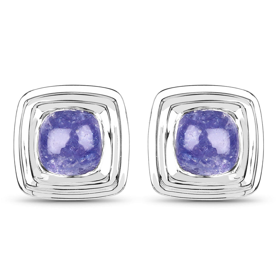 4.74 Carat Genuine Tanzanite .925 Sterling Silver Earrings