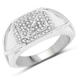 14K White Gold Plated 0.24 Carat Genuine White Diamond .925 Sterling Silver Ring