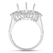 0.89 Carat Genuine White Diamond 14K White Gold Semi Mount Ring - holds 11x9mm Pear Gemstone