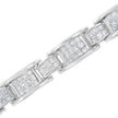 14K White Gold 5.0 Cttw Princess Cut Diamond Invisible Set Alternating Size D Shaped Links Tennis Bracelet (H-I Color, SI2-I1 Clarity) - 7â€