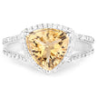 3.06 Carat Genuine Citrine and White Topaz .925 Sterling Silver Ring