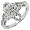 0.63 Carat Genuine White Diamond & Yellow Diamond .925 Sterling Silver Ring