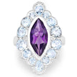5.30 Carat Genuine Amethyst and Blue Topaz .925 Sterling Silver Ring