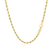 2.5mm 10k Yellow Gold Solid Diamond Cut Rope Chain