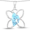 10.58 Carat Genuine Swiss Blue Topaz .925 Sterling Silver Pendant