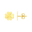 14K Yellow Gold Four Leaf Clover Earrings