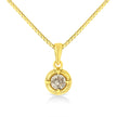 14K Yellow Gold Plated .925 Sterling Silver 1/2 Cttw Brilliant Round Cut Diamond Solitaire Milgrain 18