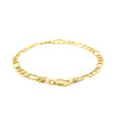 14k Yellow Gold 7 inch Figaro Chain Bracelet with Heart