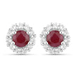 2.17 Carat Genuine Ruby and White Topaz .925 Sterling Silver Jewelry Set