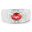 1.37 Carat Genuine Pink Topaz and White Cubic Zirconia .925 Sterling Silver Ring