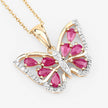 2.07 Carat Genuine Ruby and White Zircon .925 Sterling Silver Pendant