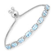 7.60 Carat Genuine Blue Topaz .925 Sterling Silver Bracelet - Bracelets - Custom Crafting Alliance, LLC