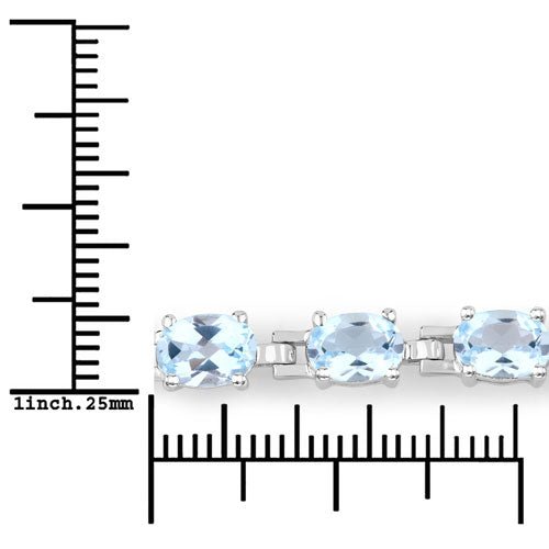 7.60 Carat Genuine Blue Topaz .925 Sterling Silver Bracelet - Bracelets - Custom Crafting Alliance, LLC