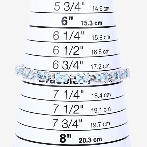 7.60 Carat Genuine Blue Topaz .925 Sterling Silver Bracelet - Bracelets - Custom Crafting Alliance, LLC