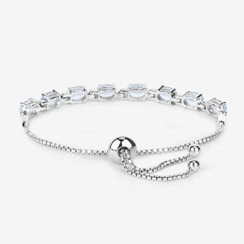 7.60 Carat Genuine Blue Topaz .925 Sterling Silver Bracelet - Bracelets - Custom Crafting Alliance, LLC