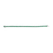 14K White Gold Alternating Oval Green Emerald and Diamond Tennis Bracelet