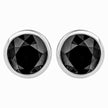 14K White Gold 1/2 Cttw Round Brilliant-Cut Black Diamond Bezel-Set Stud Earrings with Screw Backs (Fancy Color-Enhanced, I2-I3 Clarity)