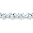 7.71 Carat Genuine Aquamarine and White Diamond .925 Sterling Silver Bracelet - Bracelets - Custom Crafting Alliance, LLC