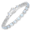 7.71 Carat Genuine Aquamarine and White Diamond .925 Sterling Silver Bracelet - Bracelets - Custom Crafting Alliance, LLC