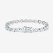 7.71 Carat Genuine Aquamarine and White Diamond .925 Sterling Silver Bracelet - Bracelets - Custom Crafting Alliance, LLC