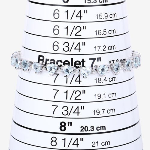 7.71 Carat Genuine Aquamarine and White Diamond .925 Sterling Silver Bracelet - Bracelets - Custom Crafting Alliance, LLC