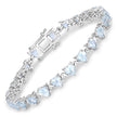 7.71 Carat Genuine Aquamarine and White Diamond .925 Sterling Silver Bracelet - Bracelets - Custom Crafting Alliance, LLC