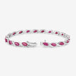 7.78 Carat Genuine Ruby and White Diamond 10K White Gold Bracelet - Bracelets - Custom Crafting Alliance, LLC