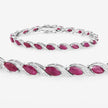 7.78 Carat Genuine Ruby and White Diamond 10K White Gold Bracelet - Bracelets - Custom Crafting Alliance, LLC
