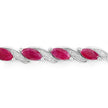 7.78 Carat Genuine Ruby and White Diamond 10K White Gold Bracelet - Bracelets - Custom Crafting Alliance, LLC
